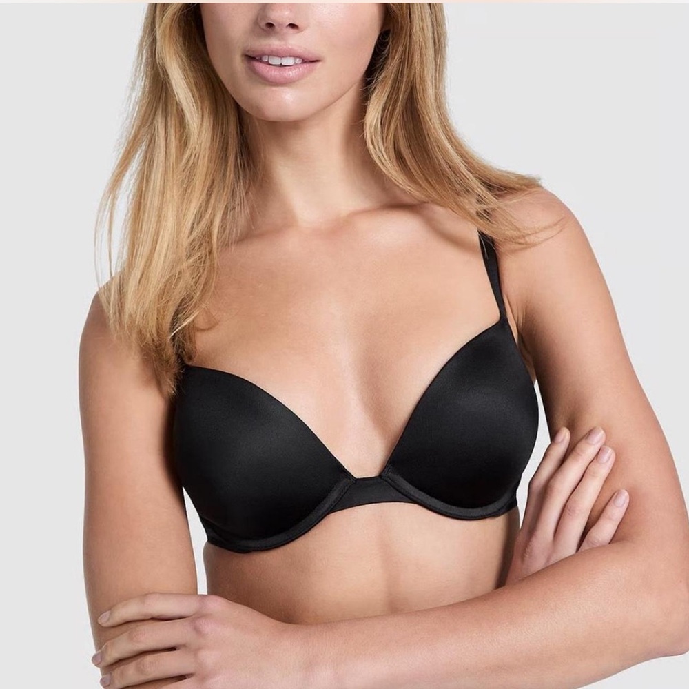 NWOT 38C Victoria’s Secret PINK Wear Everywhere Super Push Up Bra in Black